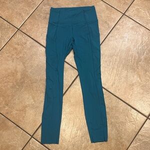 Lululemon Teal Fast and Free High Rise Leggings